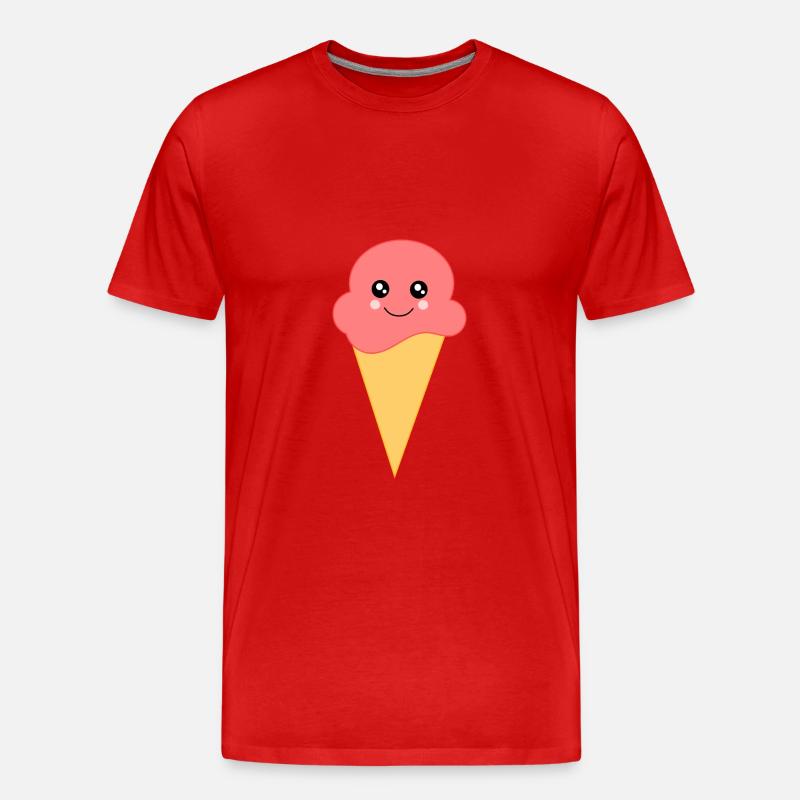 Eis Eiscreme Erdbeereis - Männer Premium Bio T-Shirt - undefined