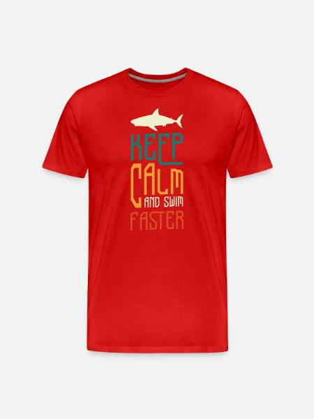Shark Diving Angler - Men's Premium Organic T-Shirt - red