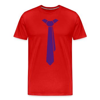 Cravate - T-shirt bio Premium Homme - rouge - Devant - Damien (186cm)