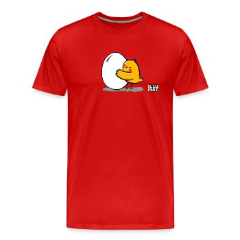 Geschwister Ei - Männer Premium Bio T-Shirt - Rot - Vorne - Damien (186cm)