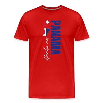 Fabriqué au Panama, né au Panama - T-shirt bio Premium Homme - rouge - Devant - Damien (186cm)