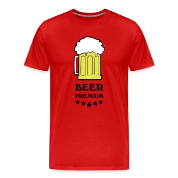 premium beer - Männer Premium Bio T-Shirt - Rot - Vorne - Damien (186cm)
