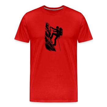 Hobby Alpiniste escalade sur la montagne - T-shirt bio Premium Homme - rouge - Devant - Damien (186cm)