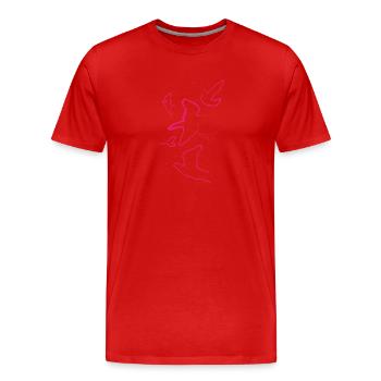 pigeons,birds,drawing,charcoal drawing,pink,deaf - Men's Premium Organic T-Shirt - red - Front - Damien (186cm)