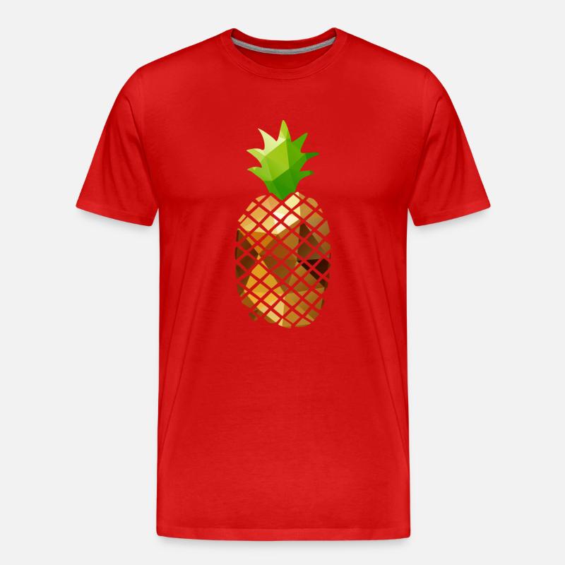 Pineapple (Low Poly) - Männer Premium Bio T-Shirt - Rot