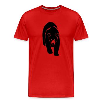 Grizzly Bear - Männer Premium Bio T-Shirt - Rot - Vorne - Damien (186cm)