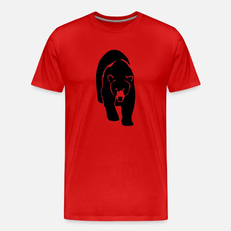 Grizzly Bear - Männer Premium Bio T-Shirt - Rot