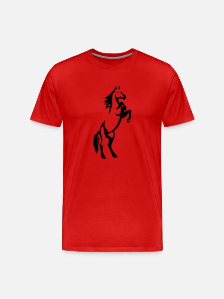 Steigender Hengst - Männer Premium Bio T-Shirt - Rot