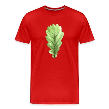Feuille d'un chêne - T-shirt bio Premium Homme - rouge - Devant - Damien (186cm)