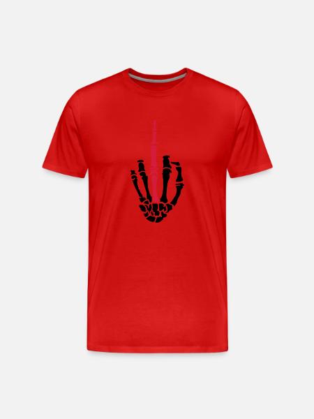 middle finger skulls - Männer Premium Bio T-Shirt - Rot