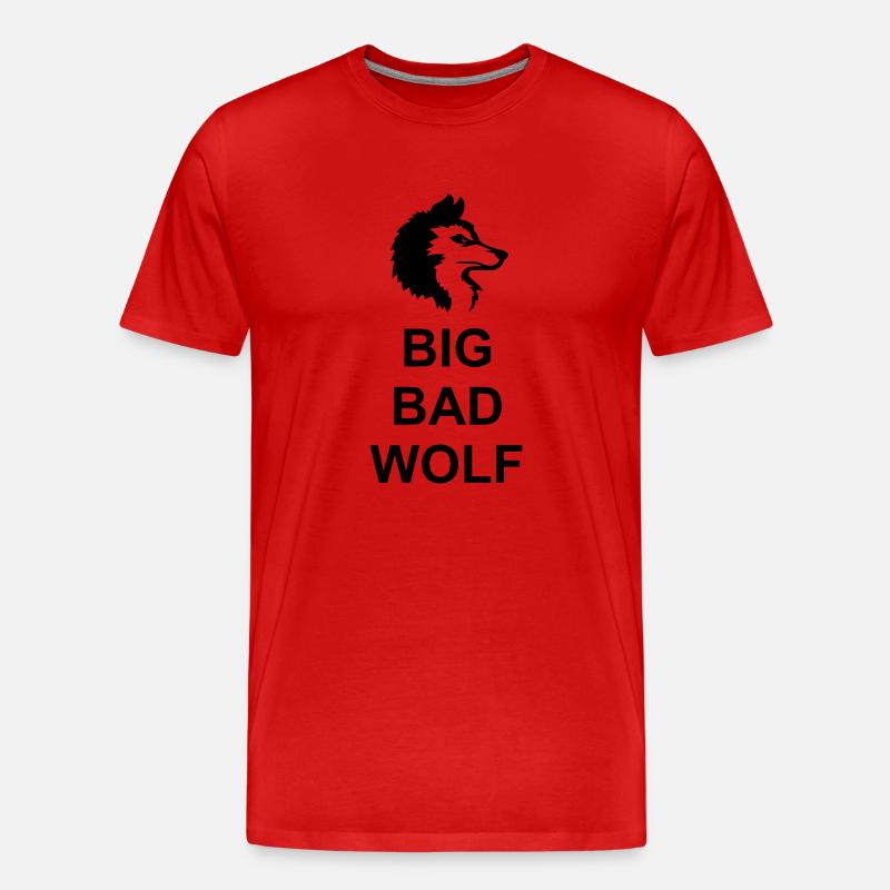 big bad wolf Zitat - Männer Premium Bio T-Shirt - Rot