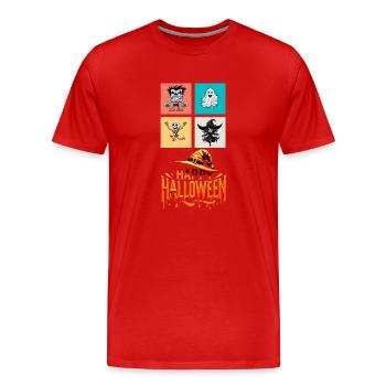 Dance of halloween: A Colorful Ensemble - Men's Premium Organic T-Shirt - red - Front - Damien (186cm)