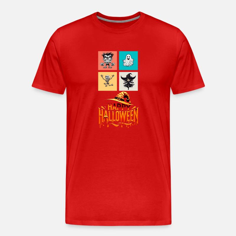 Halloween-Tanz: Ein buntes Ensemble - Männer Premium Bio T-Shirt - Rot