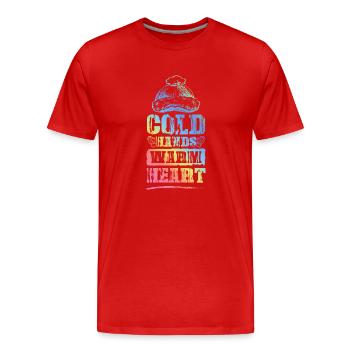 Kaltes Warmes Herz Winter - Männer Premium Bio T-Shirt - Rot - Vorne - Damien (186cm)