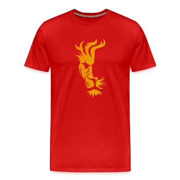 Lioness - Men's Premium Organic T-Shirt - red - Front - Damien (186cm)
