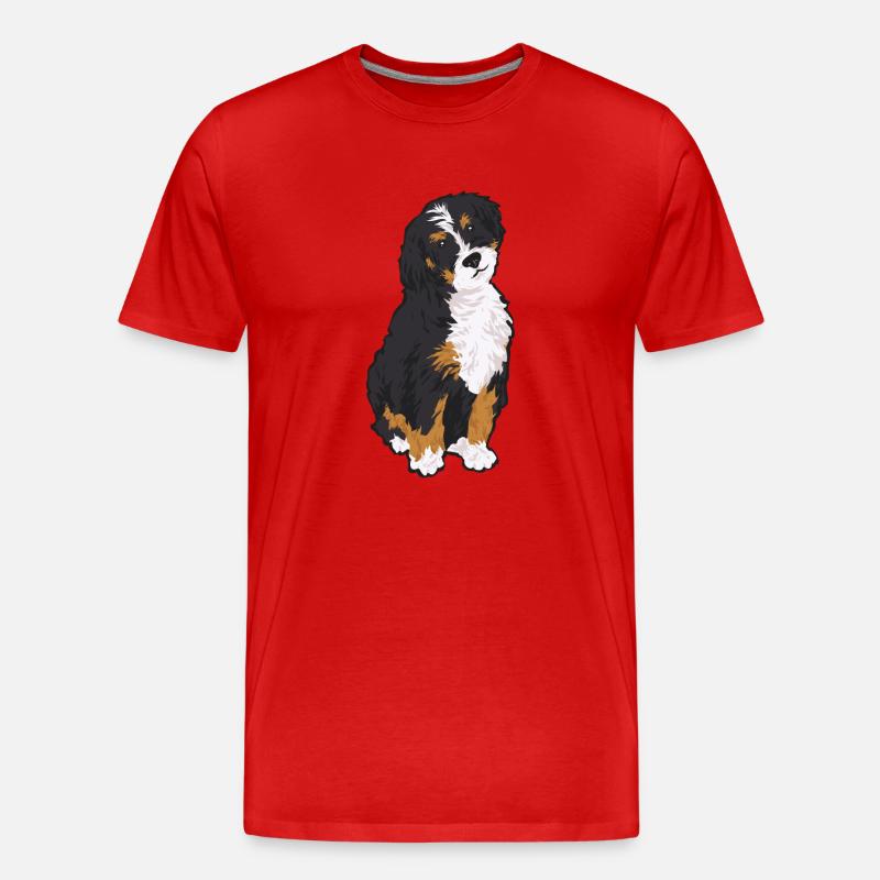 Bernedoodle Hund - Männer Premium Bio T-Shirt - Rot