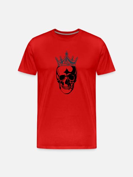 skull king krone - Männer Premium Bio T-Shirt - Rot