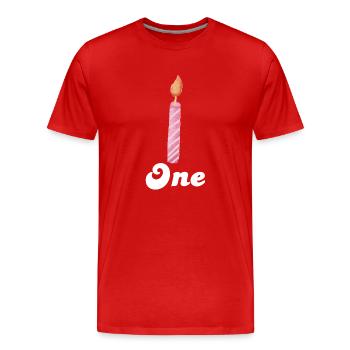 Kerze zum 1. Jahrestag - Männer Premium Bio T-Shirt - Rot - Vorne - Damien (186cm)