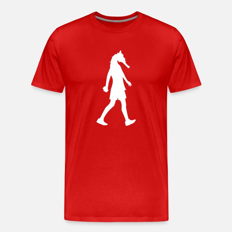 Seepferdchen-Mädchen - Männer Premium Bio T-Shirt - Rot