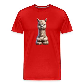 Alpaga sinistre 1 - T-shirt bio Premium Homme - rouge - Devant - Damien (186cm)