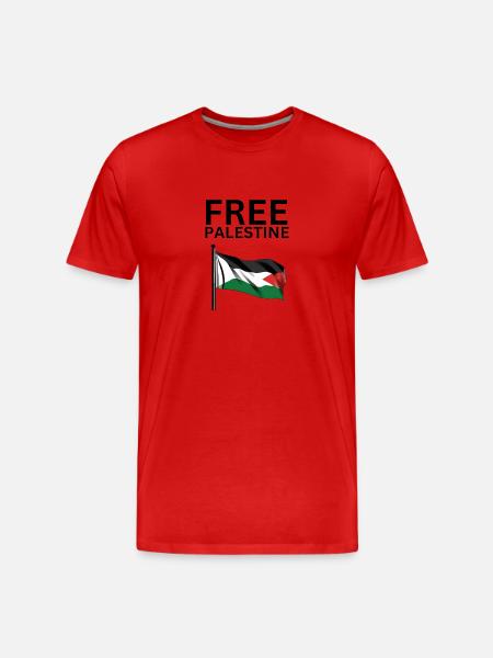 GRATIS Palestijnse vlag | Gaza - Mannen premium biologisch T-shirt - rood