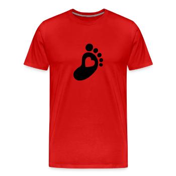 Baby foot - Men's Premium Organic T-Shirt - red - Front - Damien (186cm)
