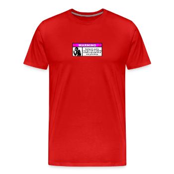 warning - Men's Premium Organic T-Shirt - red - Front - Damien (186cm)