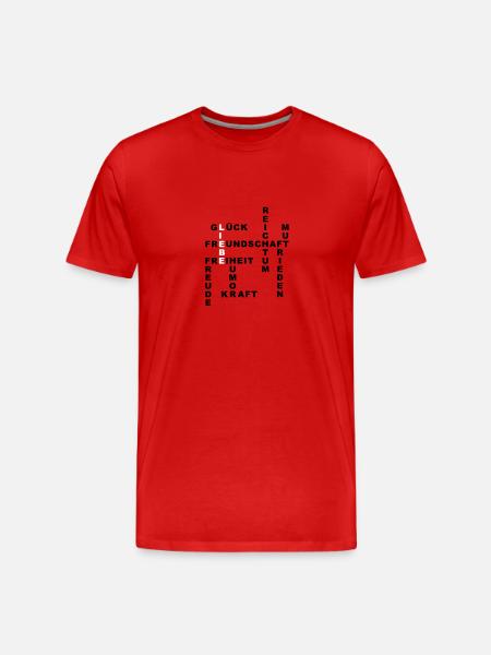 LIEBE/GLÜCK - Männer Premium Bio T-Shirt - Rot