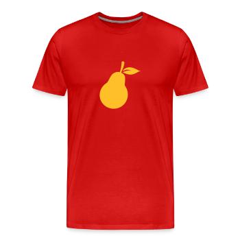Poire - T-shirt bio Premium Homme - rouge - Devant - Damien (186cm)