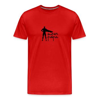 Großartiger Vater - Männer Premium Bio T-Shirt - Rot - Vorne - Damien (186cm)