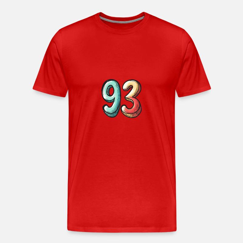 93 Zahl Comic - Männer Premium Bio T-Shirt - Rot