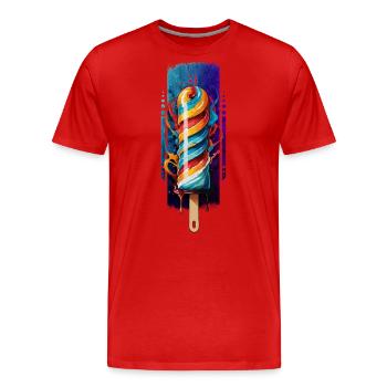 Douceur en spirale : sucette arc-en-ciel - T-shirt bio Premium Homme - rouge - Devant - Damien (186cm)