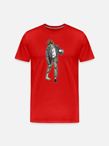 Zombie Halloween Coffee - Men's Premium Organic T-Shirt - red