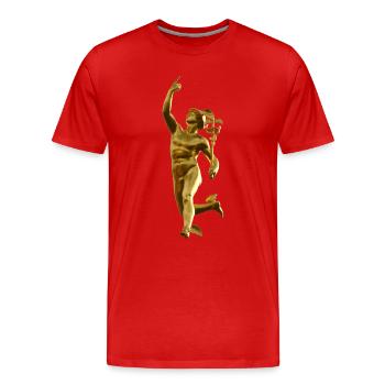 HERMES-STATUE - Männer Premium Bio T-Shirt - Rot - Vorne - Damien (186cm)