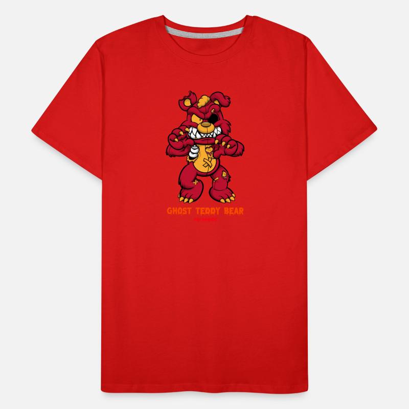 Ghost teddy bear design comics style Männer Premium Bio T-Shirt
