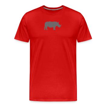 Rhino Profilgrau - Männer Premium Bio T-Shirt - Rot - Vorne - Damien (186cm)