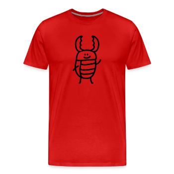 Stag Beetle - Line - T-shirt bio Premium Homme - rouge - Devant - Damien (186cm)