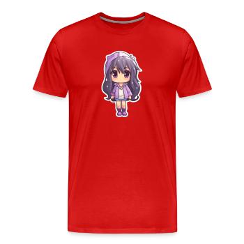 Anime Girl - T-shirt bio Premium Homme - rouge - Devant - Damien (186cm)
