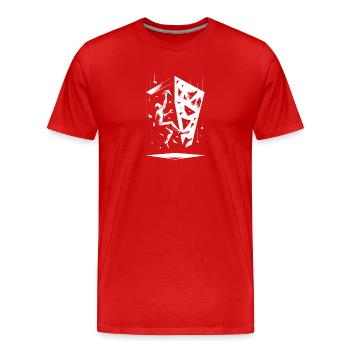 Boulderer - Men's Premium Organic T-Shirt - red - Front - Damien (186cm)