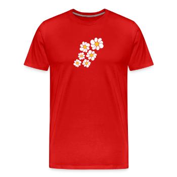 pattern design blue flower daisy buttercup daisy b - Men's Premium Organic T-Shirt - red - Front - Damien (186cm)