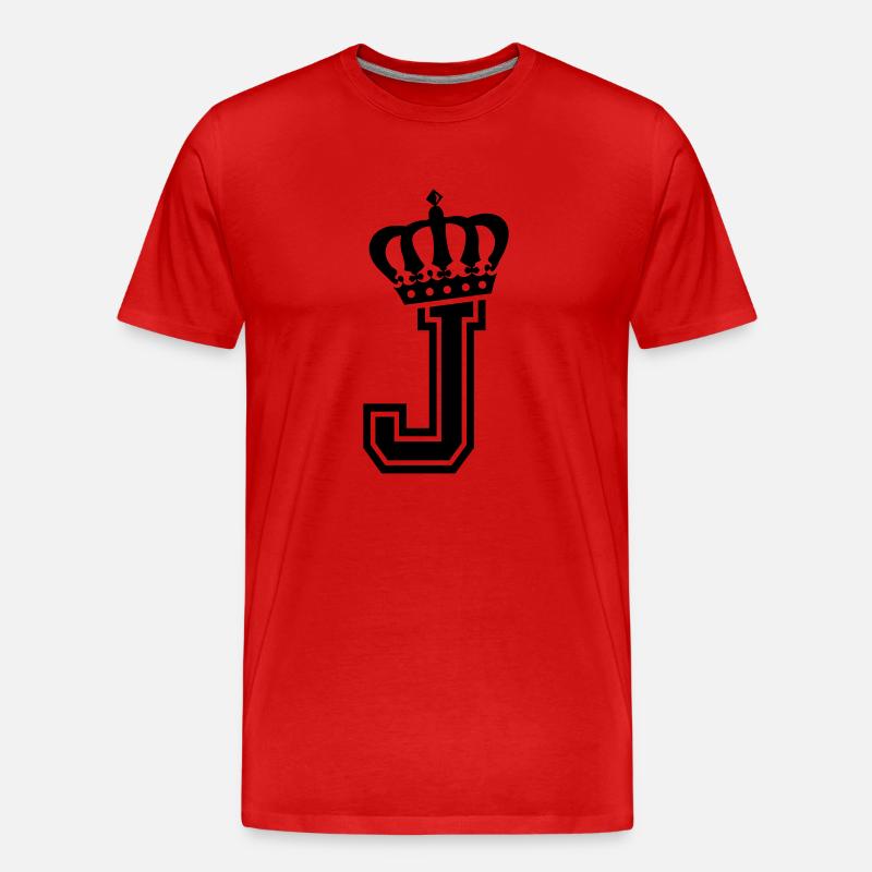 Buchstabe J - Männer Premium Bio T-Shirt - Rot