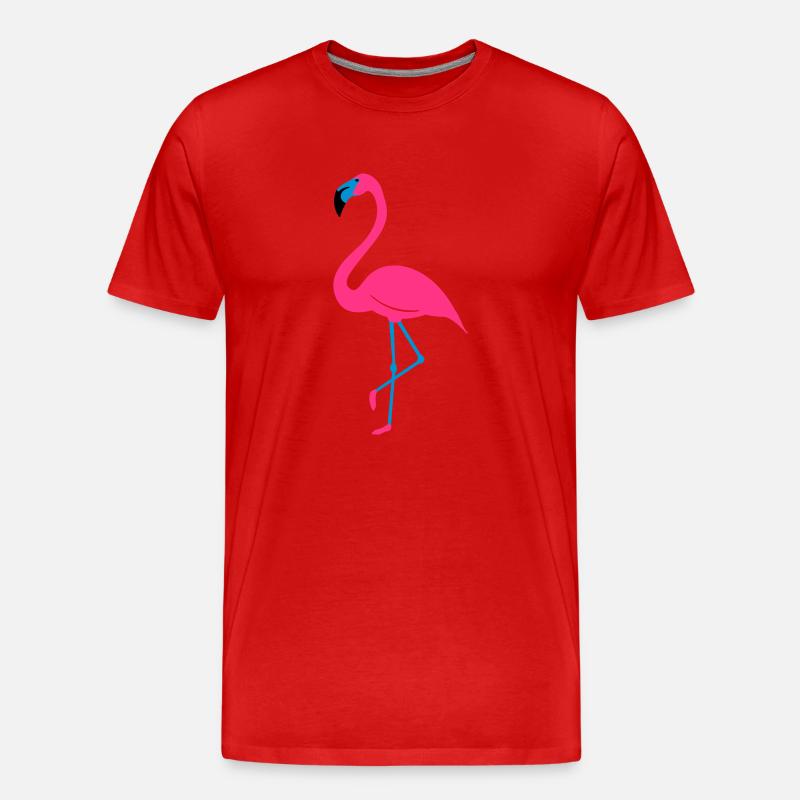 Flamingo Single Deluxe Balance - Männer Premium Bio T-Shirt - Rot