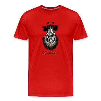 The Pig, The Me I Kitchen! - Men's Premium Organic T-Shirt - red - Front - Damien (186cm)