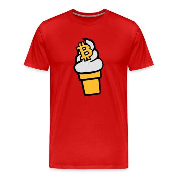 Bitcoin-Cream - Men's Premium Organic T-Shirt - red - Front - Damien (186cm)
