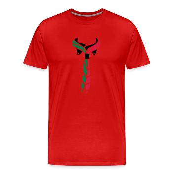 Pfadfinder Schal - Männer Premium Bio T-Shirt - Rot - Vorne - Damien (186cm)
