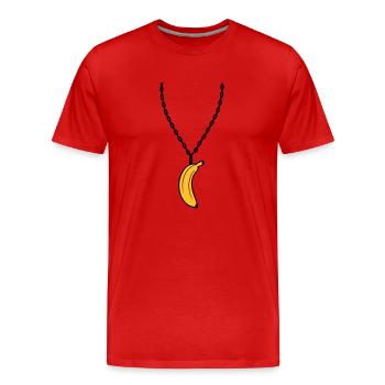 banane halskette schmuck lustig obst design clipar - Männer Premium Bio T-Shirt - Rot - Vorne - Damien (186cm)