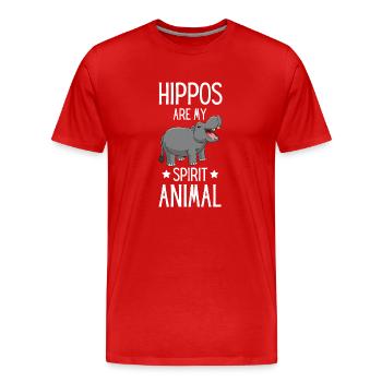 Africa Safari Animal Funny Cadeau Hippopotame - T-shirt bio Premium Homme - rouge - Devant - Damien (186cm)
