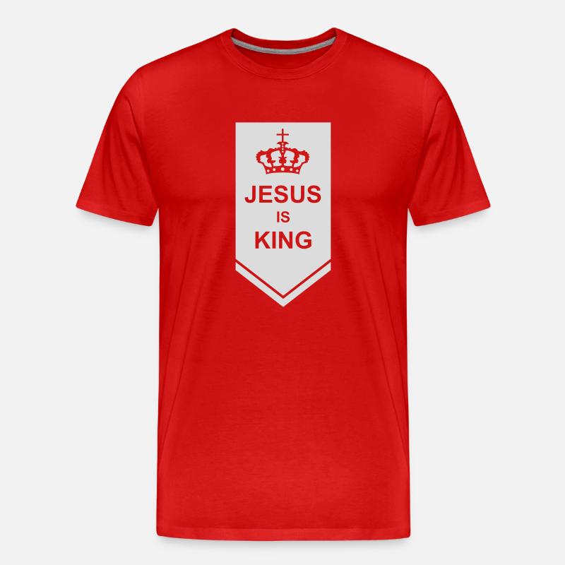 jesus is king Zitat - Männer Premium Bio T-Shirt - Rot