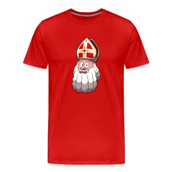 Visage de Saint Nicolas - T-shirt bio Premium Homme - rouge - Devant - Damien (186cm)