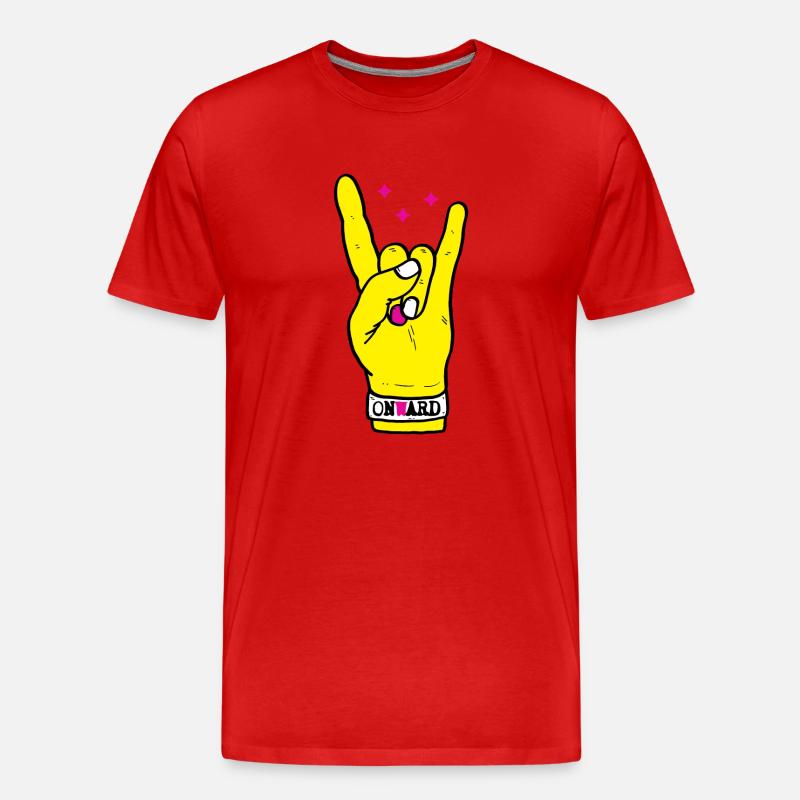Weiter gehts - Punk Hand - Männer Premium Bio T-Shirt - Rot